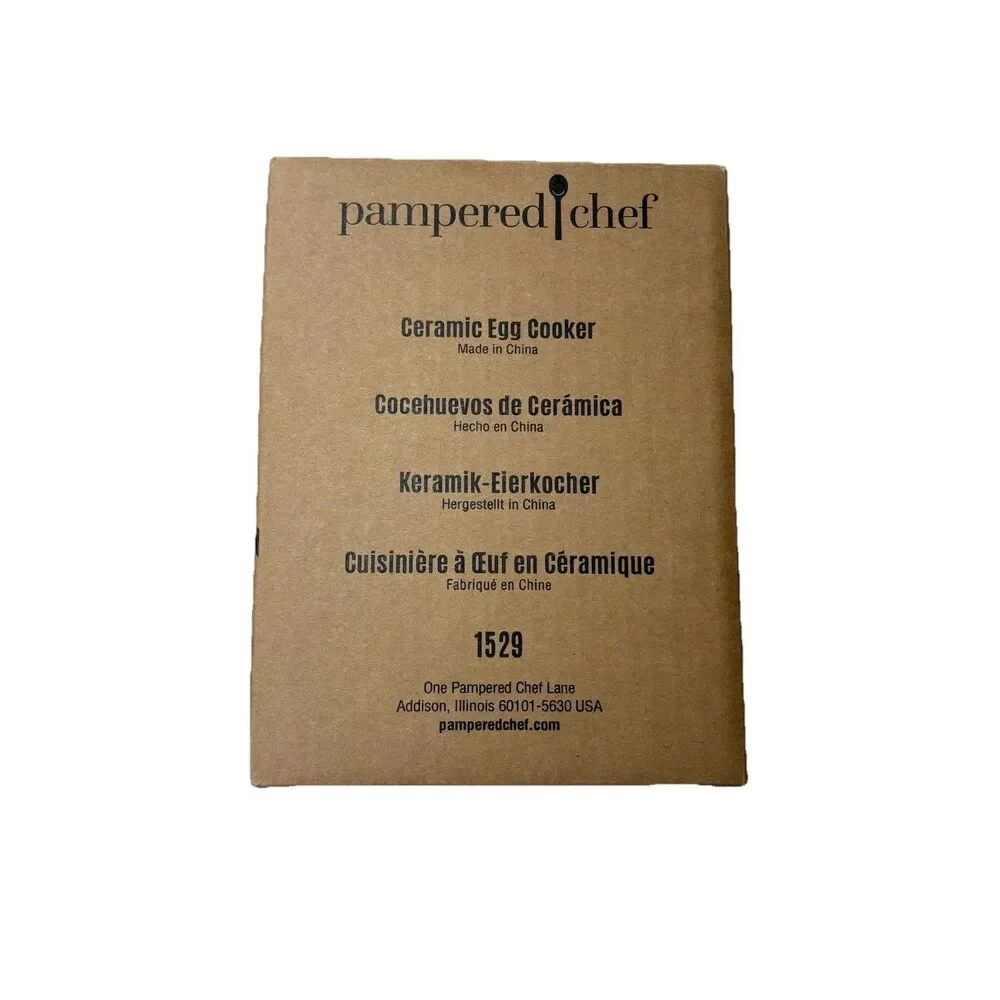 Pampered Chef Ceramic Egg Cooker #1529-New With Box- Microwave Cake/Muffins